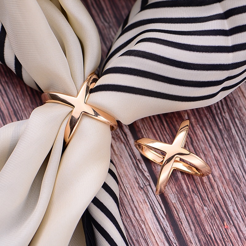 Candle X - X-Shaped Scarf Clips - Elegant Silk
