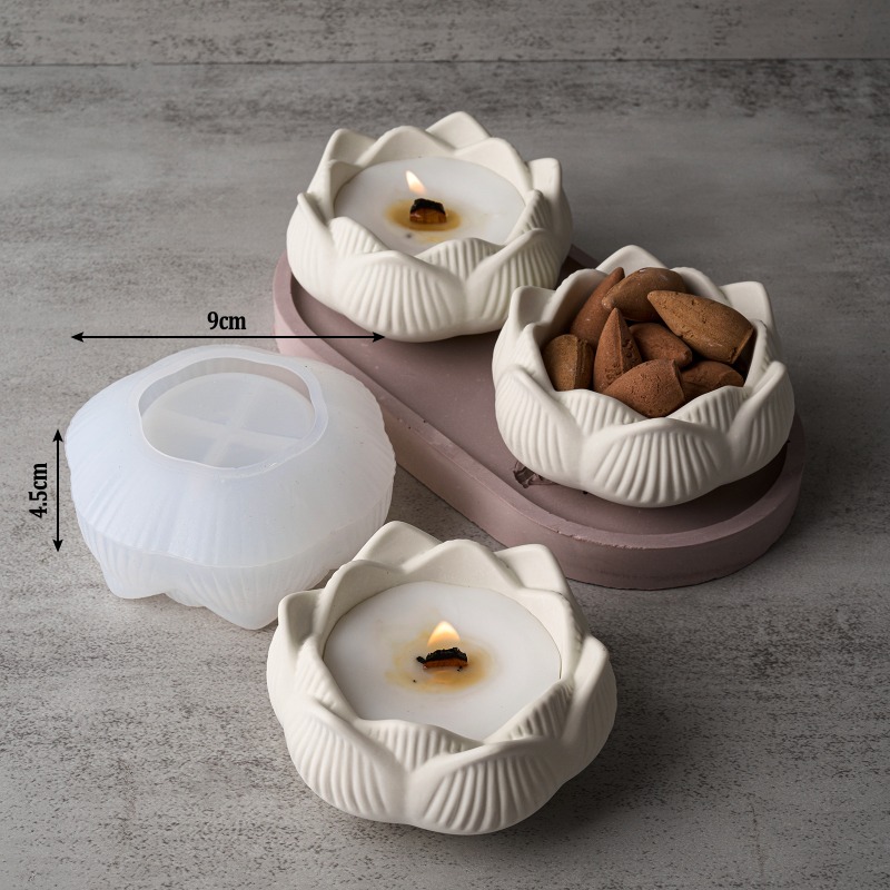 3D Lotus Candle Holder Silicon - Candle Making Process review and price