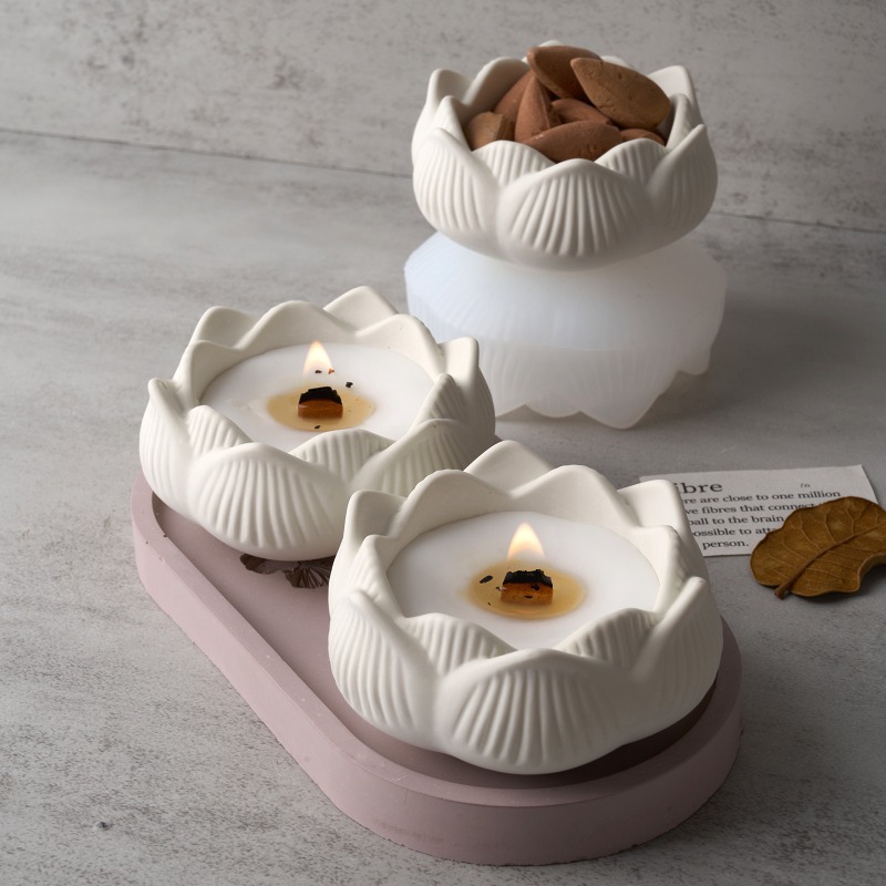 3D Lotus Candle Holder Silicon - Candle Making Process review and price