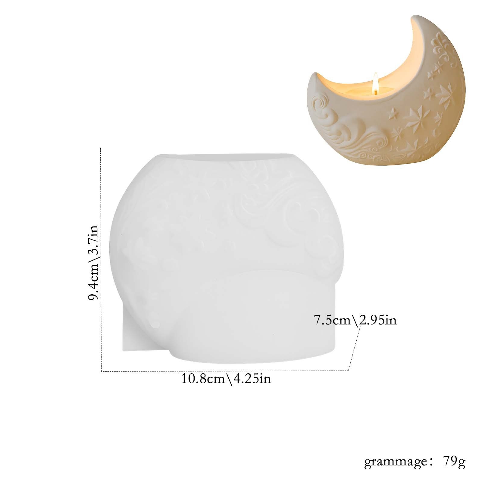 3d Relief Moon Gypsum Resin Mo - Candle Making Process review and price