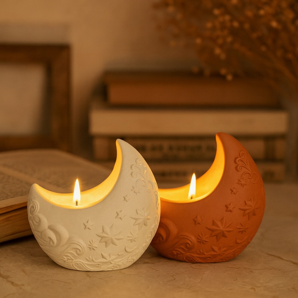 3d Relief Moon Gypsum Resin Mo - Candle Making Process review and price